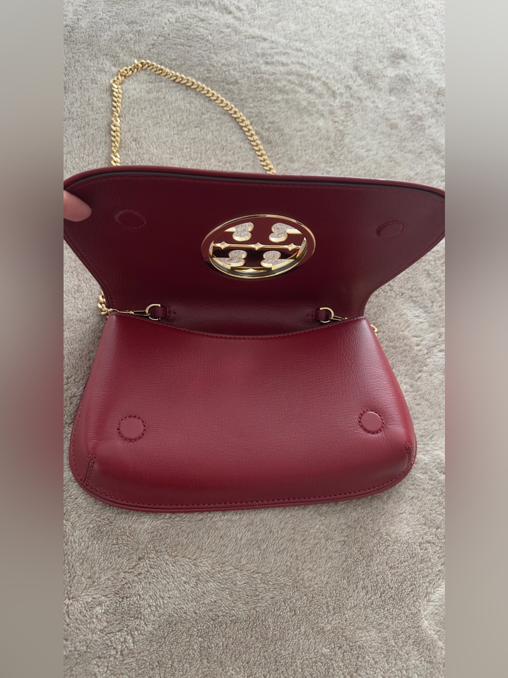 TORY BURCH REVA red clutch shoulder bag - Picture 3 of 9